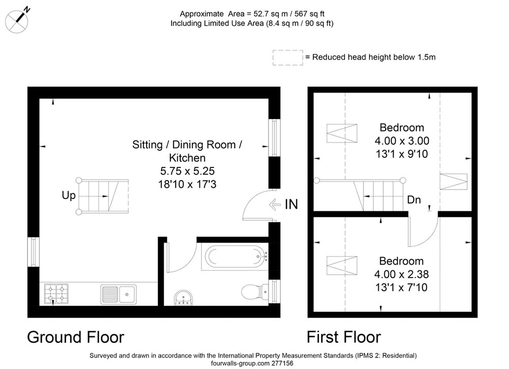 Floor Plan of Woodcut Cottage